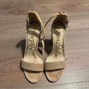 Sam Edelman Beige Ankle Strap Heels